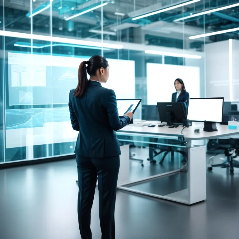 Dashboard of AI-powered business automation on screen